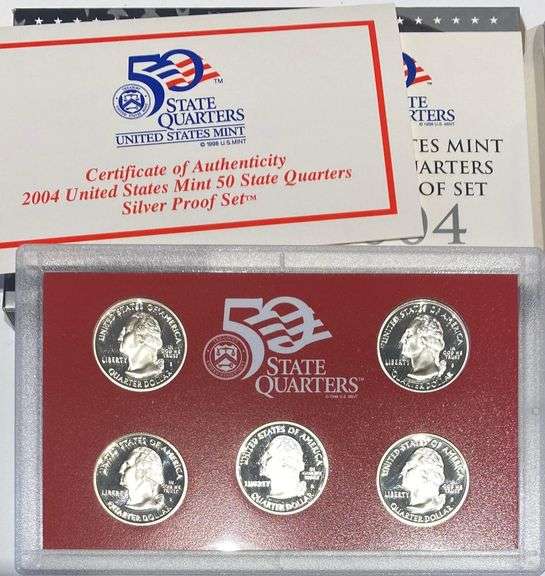 2004 & 2005 Silver Quarter Proof Sets