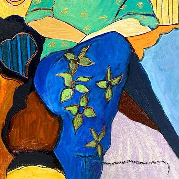 Waiting by Tarkay (1935-2012)