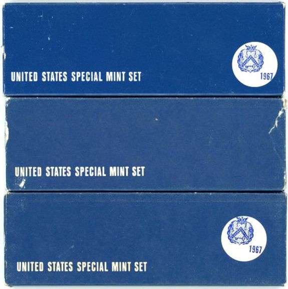 3 1967 Special Mint Sets in Original Packaging