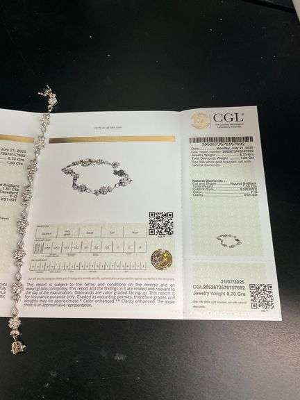 CERTIFIED 18K WHITE GOLD DIAMOND BRACELET