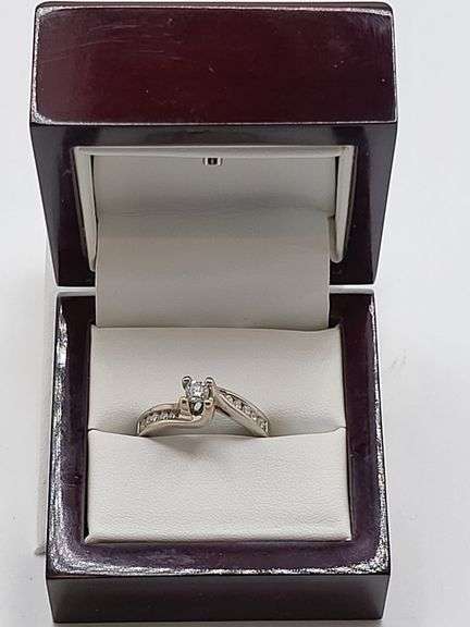 14k white gold diamond wedding band, size 10 -6.1 gr