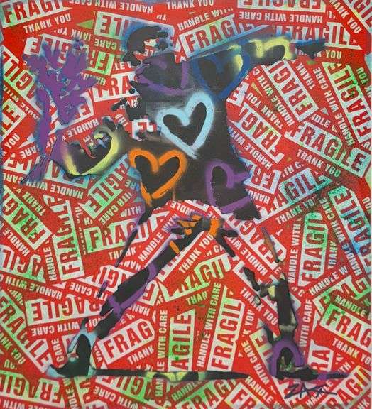 Exclusive E.M. Zax Unique Mixed Media on Panel Framed