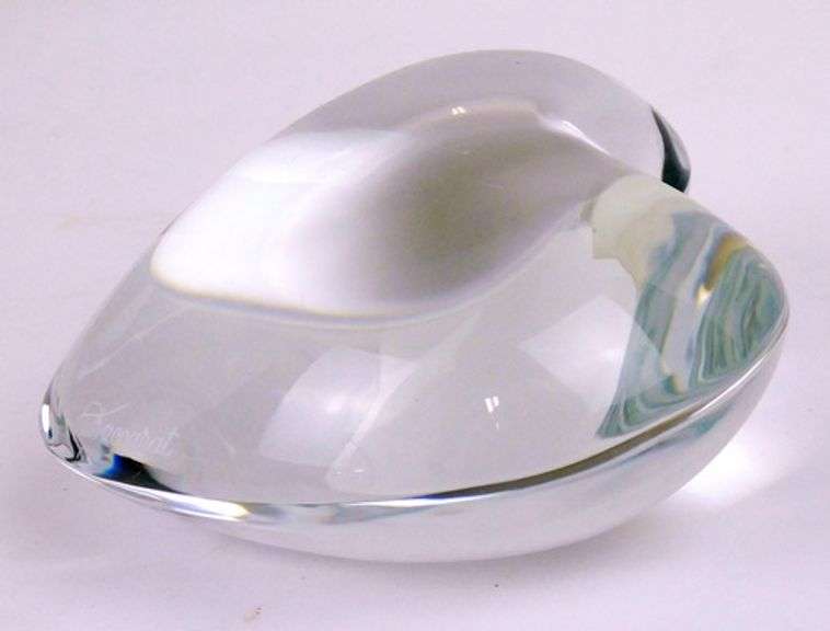 Vintage Baccarat Crystal Puffy Heart Paperweight