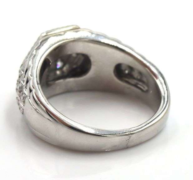 10kt White gold 0.50ctw diamond cluster Rolex style ring