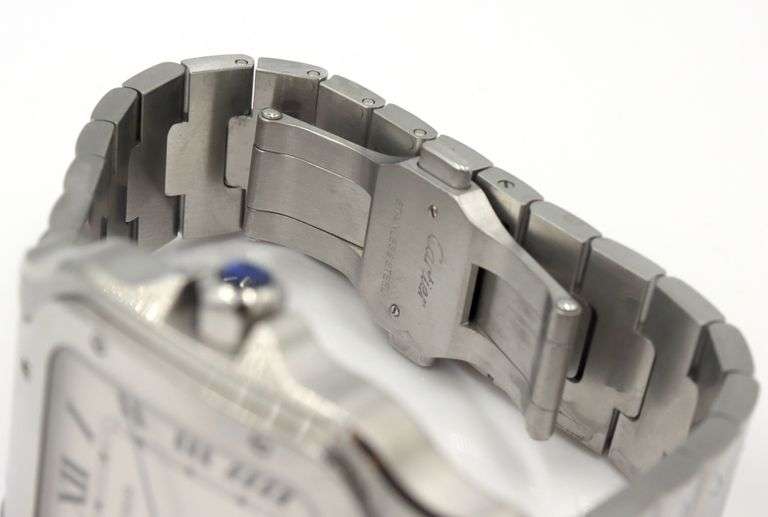 Cartier Santos date stainless steel watch