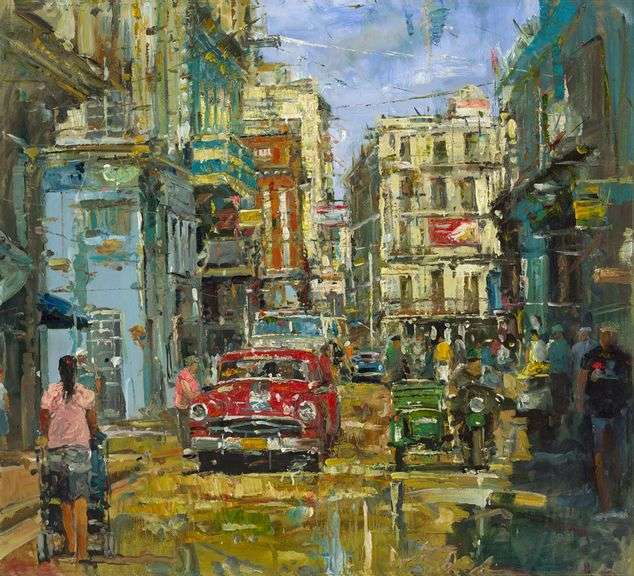 Rare Embellished Limited Ediotion Artwork by Eduardo Leonard Eduardo Leonard  Havana