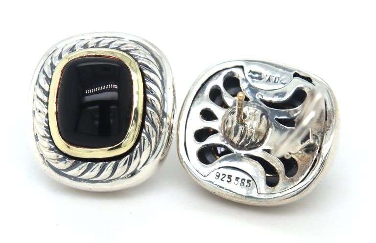 David Yurman Albion cable black onyx earrings