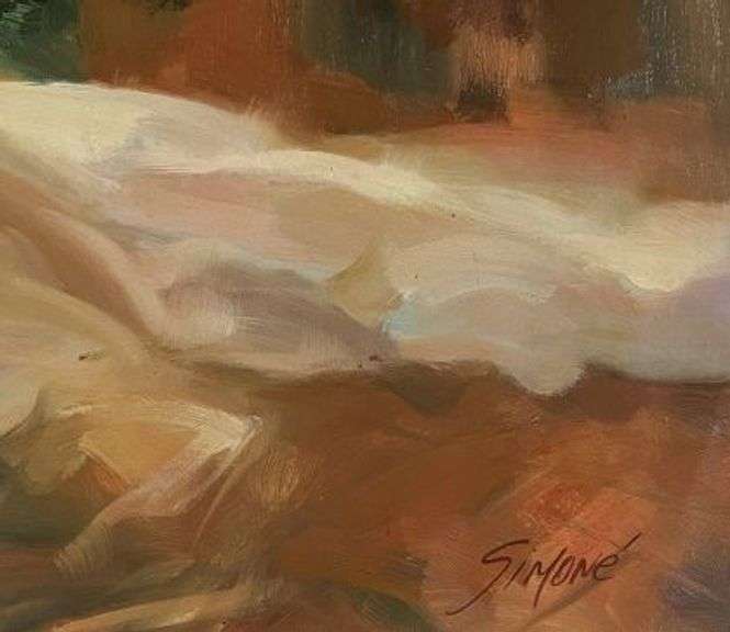Oversized Oil Painting Signed by Simone
