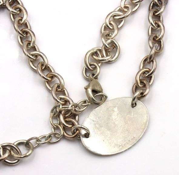Vintage 925 sterling silver tag pendant on chain
