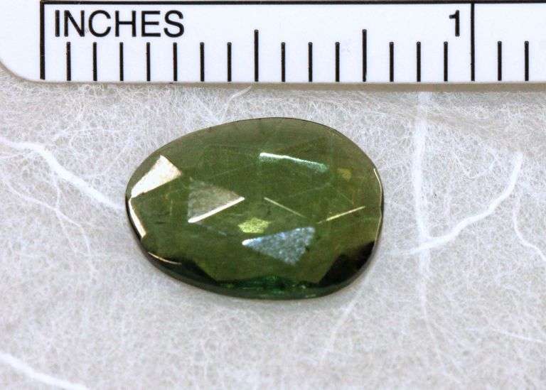 Moss Green Natural Tourmaline Rose-cut Cabochon