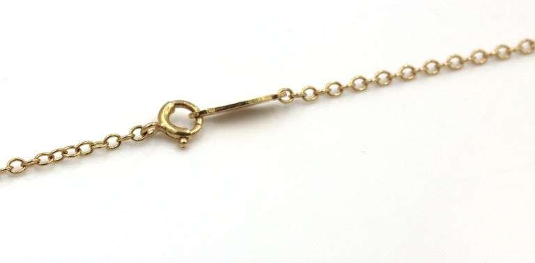 14kt Yellow gold diamond pear fruit pendant on chain