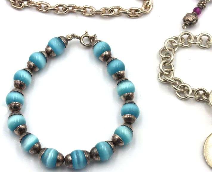 Group lot of 5 vintage 925 sterling silver bracelets