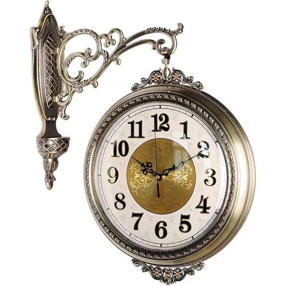 European Dual-Face Industrial Rotating Wall Clock