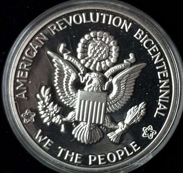 1976 Statue of Liberty Sterling Silver Proof Cameo Bicentennial Medal