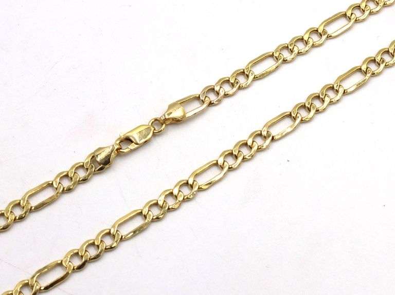 10kt Yellow gold Figaro chain necklace