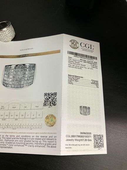 CERTIFIED 14K WHITE GOLD DIAMOND RING / BAND