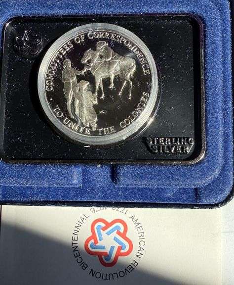 1973 Paul Revere Sterling Silver Proof Cameo Bicentennial Medal