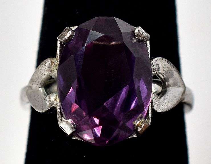 Oval Cut Amethyst Ring in Sterling Silver