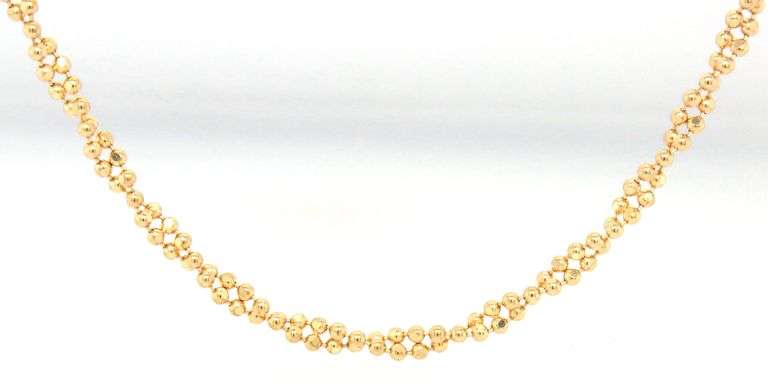 14kt Yellow gold bead necklace