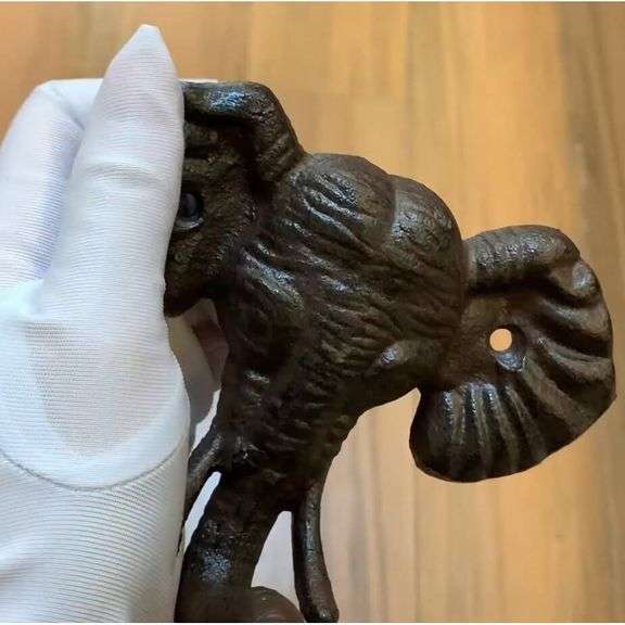 Cast Iron Elephant Head Wall Hook