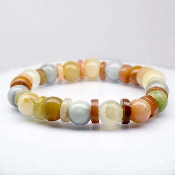 Real! 143.01ct multi-color Burmese Jade bracelet!!!