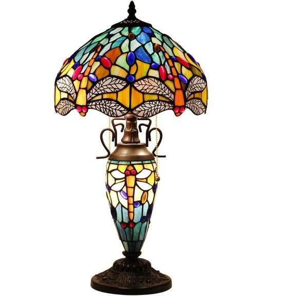 Dragonfly Stained Glass Table Lamp