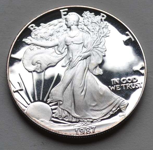 1987 S  Proof  Silver Eagle With Box and Paper