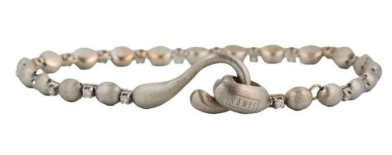 Italian Nanis 0.45ctw Diamond Station Link Bracelet in 18K