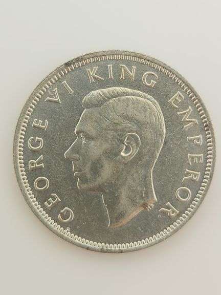 1941 New Zealand 1 Florin Silver World Coin