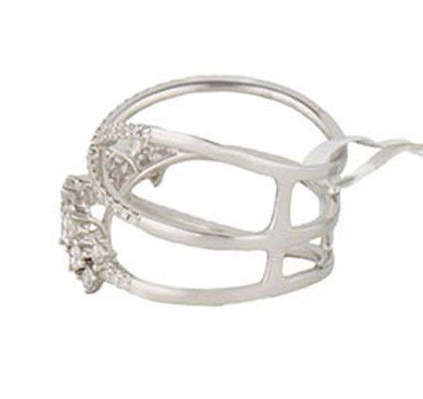 New 0.84ctw Diamond Triple Row Crossover Ring in 14K