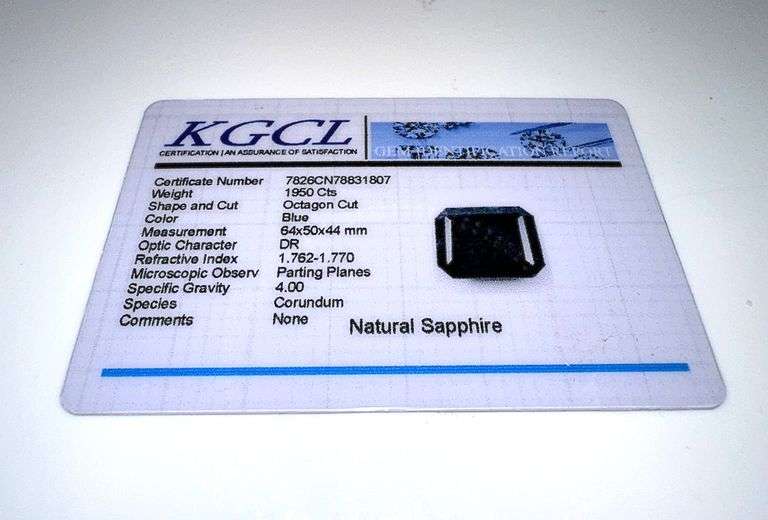 Huge Museum Size Certified 1950 Ct Museum Size Blue Sapphire