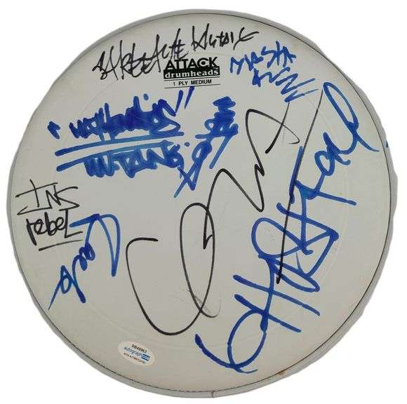 Wu Tang Autographed Custom Framed Drum Head Drumhead Display ACOA