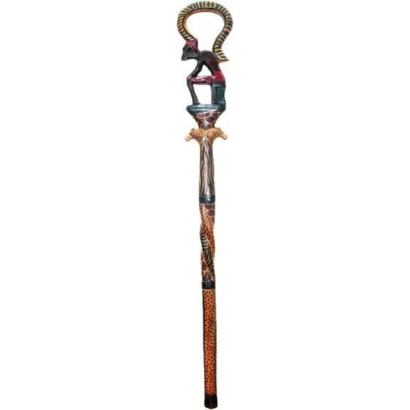Handmade African Wood Walking Cane