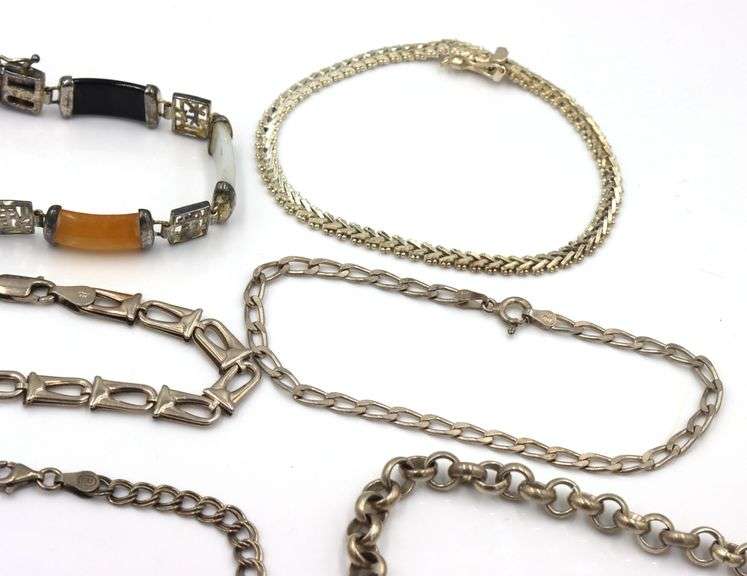 Group lot of 8 Vintage 925 sterling silver bracelets