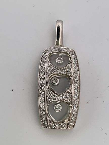 CERTIFIED BRAND NEW 18K WHITE GOLD DIAMOND PENDANT