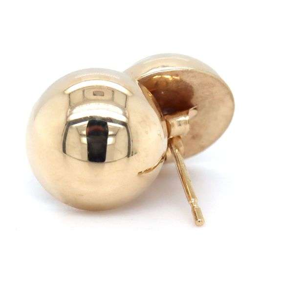 14kt Yellow gold button earrings