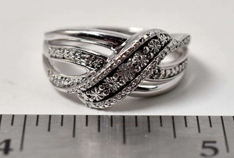Diamond Ring in Sterling Silver
