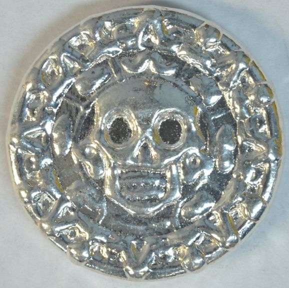 Handmade pure .999+ Fine 50 grams Silver 'Skeleton Head'