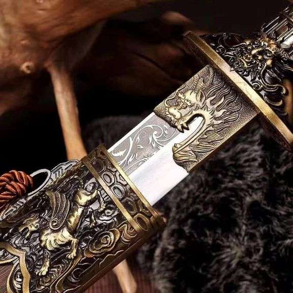 Dragon & Tiger Hand-Forged Katana Samurai Sword