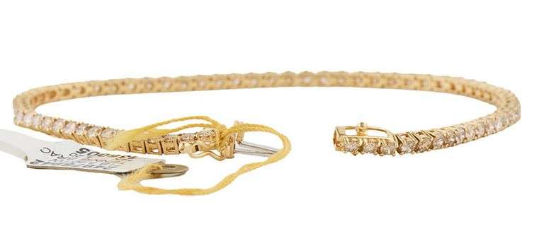New 3.55ctw Round Light Brown Diamond Tennis Bracelet in 14K