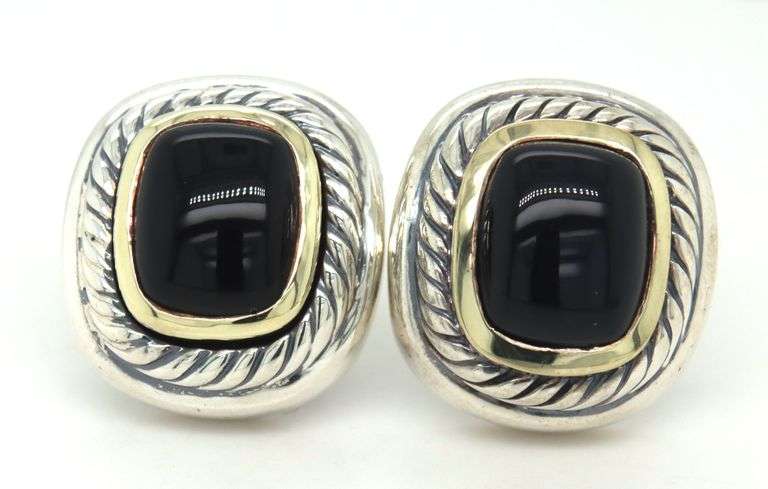 David Yurman Albion cable black onyx earrings