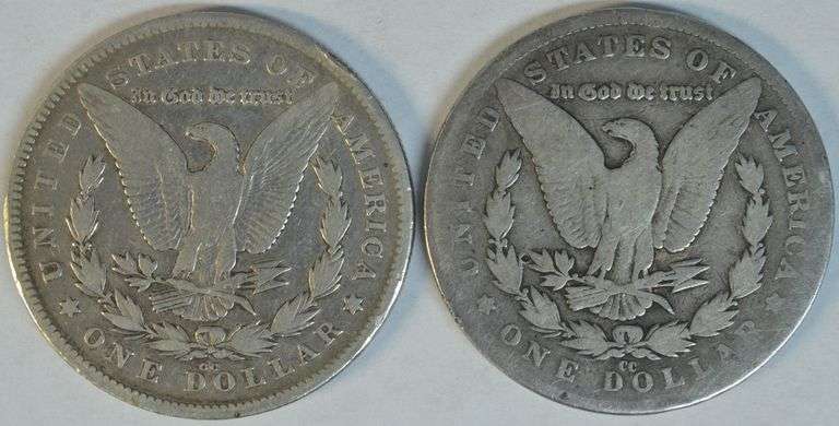 Handsome VF 1878-CC along with circ 1882-CC Morgan Silver Dollars