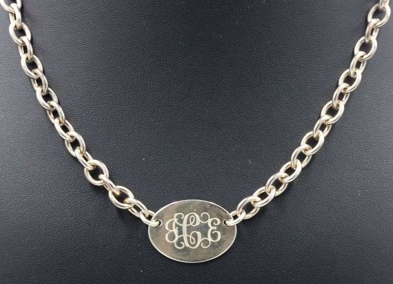 Vintage 925 sterling silver tag pendant on chain