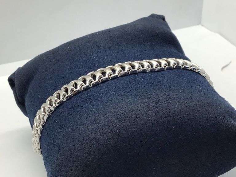 14K White Gold Vintage Cuban Link Bracelet