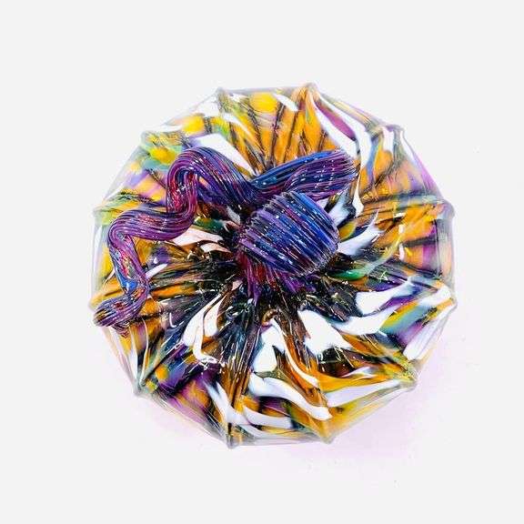 Handmade Glass Purple Pumpkin