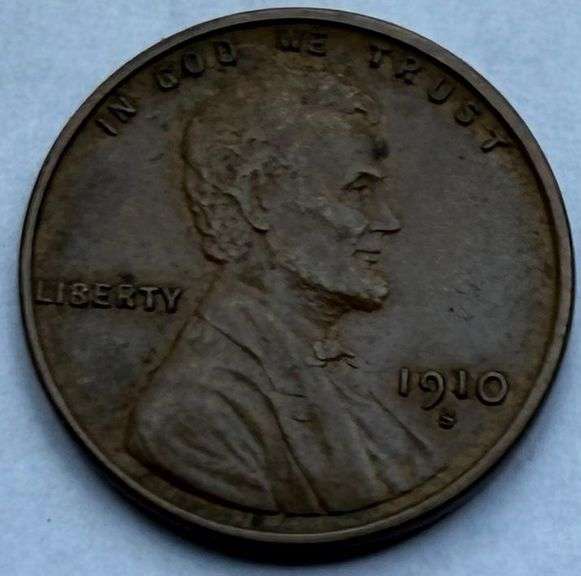 1910 S  Lincoln Cent Very Nearly Unc