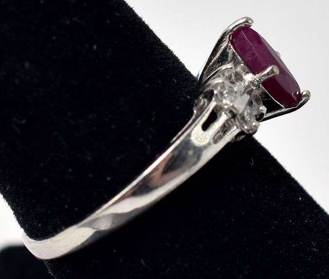 Pink Gemstone Ring with White Accents in Sterling Silver
