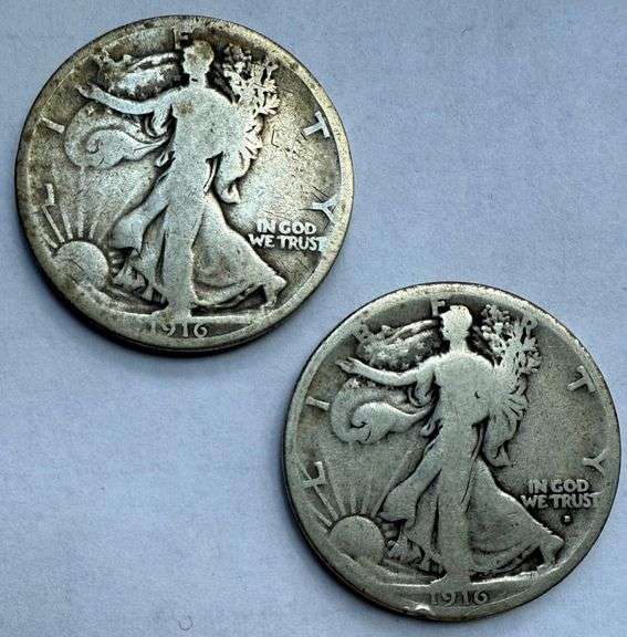 1916 P D Walking Liberty Halves