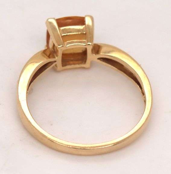 Feminine 14k YG Modern Citrine Ring