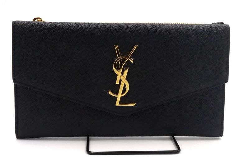 YSL Uptown Large Monogram Leather Wallet